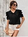 Picture of Black Puff Sleeve Blouse
